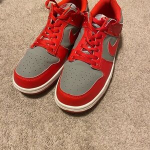 Nike Vibrant Red and Gray Sneakers